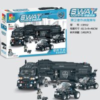 沃马特警战队军事模型拼插积木 拼装玩具男孩益智儿童玩具礼物