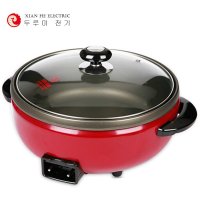 仙鹤电烤盘不粘圆锅SF-850W家用多功能电火锅韩式电炖锅烤肉炖...