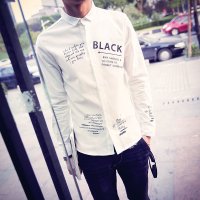 至行2016新款男士潮流衬衫男士休闲衬衫C34款
