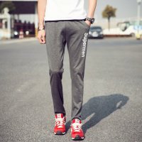 至行2016春季新款修身纯色运动裤 时尚简约字母印花休闲裤1089款