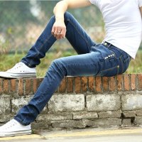 至行2016新款男士牛仔小脚裤男装潮弹力韩版青年瘦身长裤子1099款