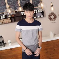 至行2016夏装新品时尚潮流短袖t恤 男士圆领休闲男士条纹T恤061款