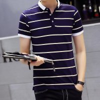 至行2016夏季新款男士条纹图案简约时尚短袖T恤15622款