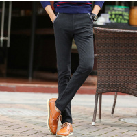2016秋季新款男裤磨毛男式休闲裤 全棉弹力修身有型直筒长裤