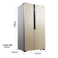 容声(Ronshen) BCD-530WD11HPC 530升对开门冰箱矢量双变频负离子杀菌保湿 彩晶面板 (新婵娟金)