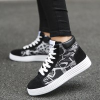 迪鲁奥（DILUAO)正品品质男鞋秋天高帮帆网纱鞋男韩版潮流学生青少年系带中邦英伦休闲男鞋子官方旗舰店