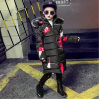 迪鲁奥(DILUAO)女童棉衣冬款外套中大童加厚加棉棉袄中长款冬季女童棉袄儿童棉服