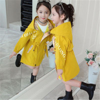 迪鲁奥(DILUAO)女童风衣外套秋装2021新款中长款儿童春韩版中大童女孩大衣潮
