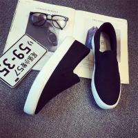 迪鲁奥(DILUAO)春季潮流男棉鞋休闲套脚韩版一脚蹬黑色增高懒人鞋潮男