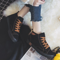 迪鲁奥(DILUAO)女冬季加绒保暖棉鞋女韩版甜美女学生厚底高帮棉靴子女