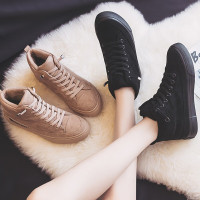 迪鲁奥(DILUAO)女冬季加绒保暖女韩版百搭高帮棉鞋女学生休闲女靴子2021新款