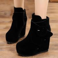 迪鲁奥(DILUAO)2021季新款镂空跟厚底超高跟棉靴加绒女靴子时尚骑士靴女鞋裸靴 黑色 F-19