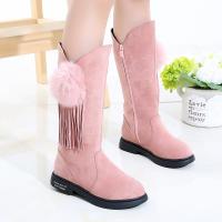 迪鲁奥(DILUAO)女童靴子2021新款季长靴加绒二棉保暖中大童公主儿童鞋高筒靴