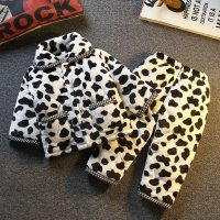 迪鲁奥（DILUAO)2021冬季儿童睡衣加厚法兰绒珊瑚绒男女童小孩宝宝夹棉家居服套装冬装百搭连体显瘦棉袄棉服中长款外套