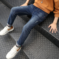 迪鲁奥(DILUAO)童装男童时尚修身牛仔裤7-9-11-13岁男孩春秋牛仔长裤14-17岁男生休闲百搭纯色小脚裤 图片