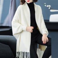 迪鲁奥(DILUAO)[品牌特卖] 2021百搭色个性显瘦舒适简约棉披肩外套WE500 白色 均码 图片色