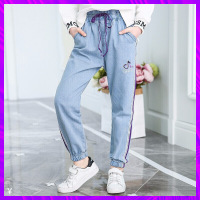 迪鲁奥(DILUAO)女童裤子2021新款宽松休闲运动牛仔裤6-15岁女孩时髦潮 图片色 图片色