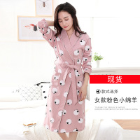 迪鲁奥(DILUAO)男士睡袍女秋纯棉浴袍春秋男长款加厚秋季性感日式睡衣一体式