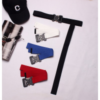 迪鲁奥(DILUAO)[装饰腰带]ins超火爆明星款街拍重金属扣头编织布带裤带腰带男同款潮4色入 白色 148c