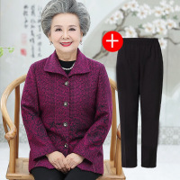 迪鲁奥(DILUAO)中老年人秋装女装开衫60-7080岁老人妈妈装秋衣上衣奶奶装春秋款