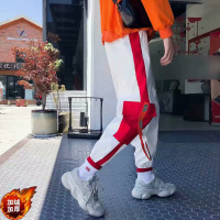 迪鲁奥(DILUAO)秋冬上新2021港风秋冬季加绒ins休闲嘻哈束脚裤子宽松学生男女情侣九分裤2021