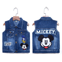 迪鲁奥(DILUAO)秋冬上新儿童牛仔马甲男春秋百搭中小童宝宝坎肩女童马夹小孩棉上衣外套2021