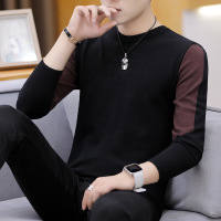 迪鲁奥(DILUAO)秋冬上新2021年秋季冬新款男士毛衣青春流行圆领撞色打底男装线衣流常规针织衫男2021