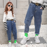 迪鲁奥(DILUAO)秋冬上新女童牛仔裤春秋5儿童宽松8小女孩7十岁秋天9秋装萝卜裤子长裤2021