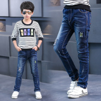 迪鲁奥(DILUAO)童装男童裤子2021新款韩版春秋绣花休闲牛仔裤潮中大儿童长裤童裤品牌
