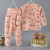 迪鲁奥(DILUAO)婴幼儿纯棉高腰护肚套装男女宝宝秋衣秋裤儿童睡衣男女童开衫秋衣