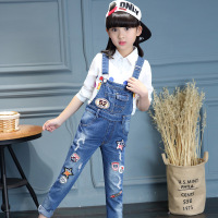 迪鲁奥(DILUAO)童装女童秋装腰带裤洋气2021新款儿童牛仔裤中大童小学生春秋裤子品牌