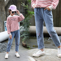 迪鲁奥(DILUAO)同款旗舰店女童牛仔裤女童裤子秋款8长裤2021新款秋装7潮秋洋气小女孩宽松儿童牛仔裤四季通用