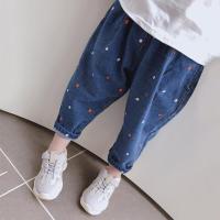 迪鲁奥(DILUAO)儿童2021年品牌童装女童宝宝圆点牛仔裤长裤子中小童哈伦裤休闲裤 如图