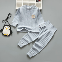 迪鲁奥(DILUAO)同款专卖店儿童内衣套装婴儿棉秋衣套装宝宝高腰护肚彩棉弹力舒绒内衣两件套男女童睡衣中厚