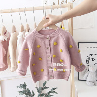 迪鲁奥(DILUAO)旗下品牌童装2021新款女童纯色毛衣外套儿童开衫婴儿女宝宝针织衫洋气春秋