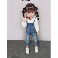 迪鲁奥(DILUAO)女童牛仔背带裤秋装新款1-2-3-4岁5儿童裤子女宝宝春秋款吊带长裤品牌