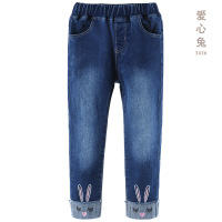 迪鲁奥(DILUAO)女童牛仔裤春秋新款2021童装儿童休闲裤子洋气小女孩修身弹力长裤品牌