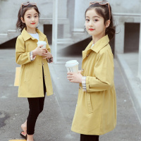 迪鲁奥(DILUAO)女童春秋外套2021中大童收腰修身风衣10中长款儿童秋装11上衣13岁开学季