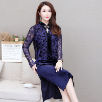 迪鲁奥(DILUAO)婚礼妈妈装喜婆婆参加装连衣裙套装中老年两件套婚宴礼服婚庆旗袍蕾丝裙