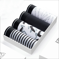 南极人 (NanJiren)4条装男士内裤男纯棉平角裤性感条纹印花透气四角短裤头盒装批发