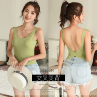 南极人(NanJiren)内衣女纯棉打底交叉美背学生少女吊带抹胸防走光带胸垫裹胸