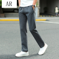 AR秋装新品爸爸装男式中年纯色休闲裤针织卫裤加肥大码纯棉大号胖子弹力运动裤