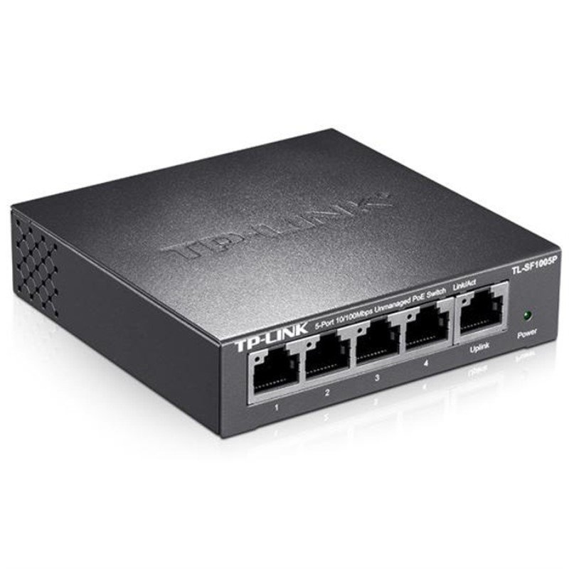 TP-LINK TL-SF1005P 5口百兆POE交换机 4口供电 视频监控供电器