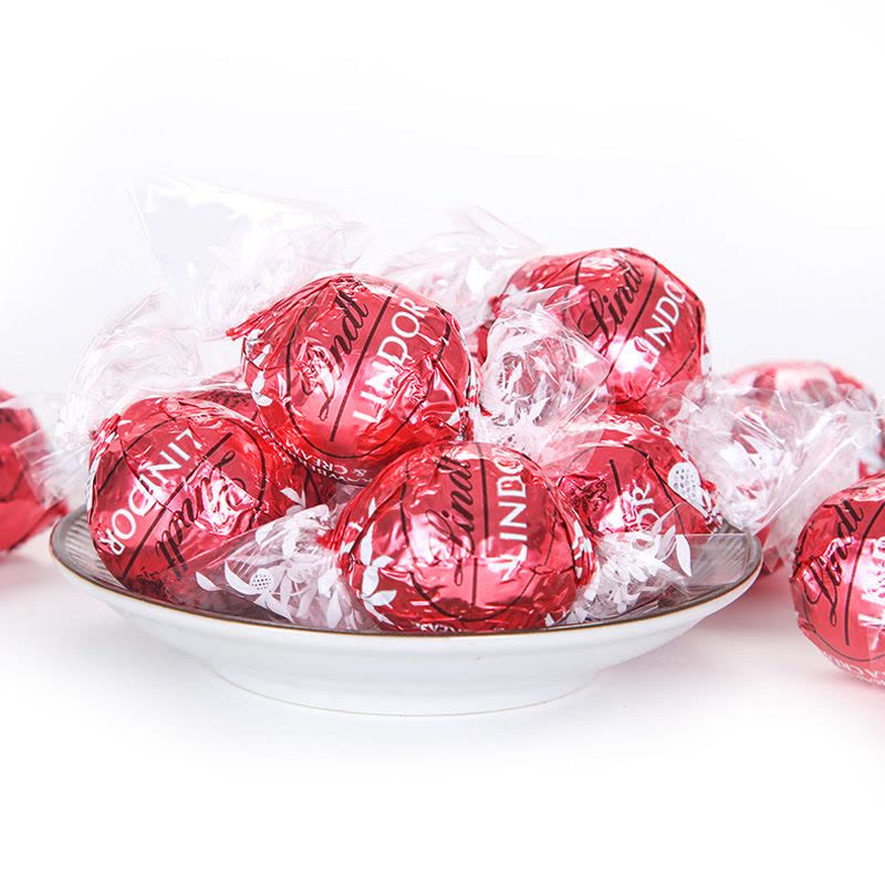 Lindt瑞士莲软心牛奶巧克力进口巧克力草莓16粒分享装200g图片
