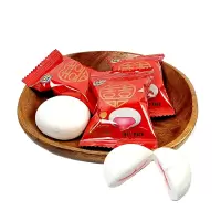 喔喔草莓味夹心棉花糖喜字版散装250g婚庆结婚喜糖零食品
