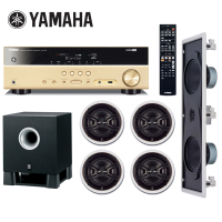 YAMAHA/雅马哈家庭影院订制音响NS-IW480C+NS-IW760+RX-V377金色+NS-SW050