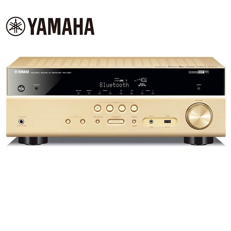 进口Yamaha/雅马哈 RX-V481 数字5.1家庭影院蓝牙功放 大功率APP 金色