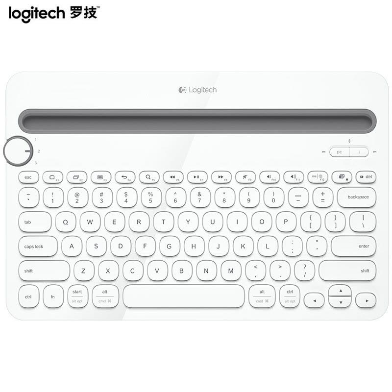 罗技(Logitech) K480 便携智能蓝牙无线键盘 多功能安卓苹果电脑手机平板 白色[不支持五笔]图片