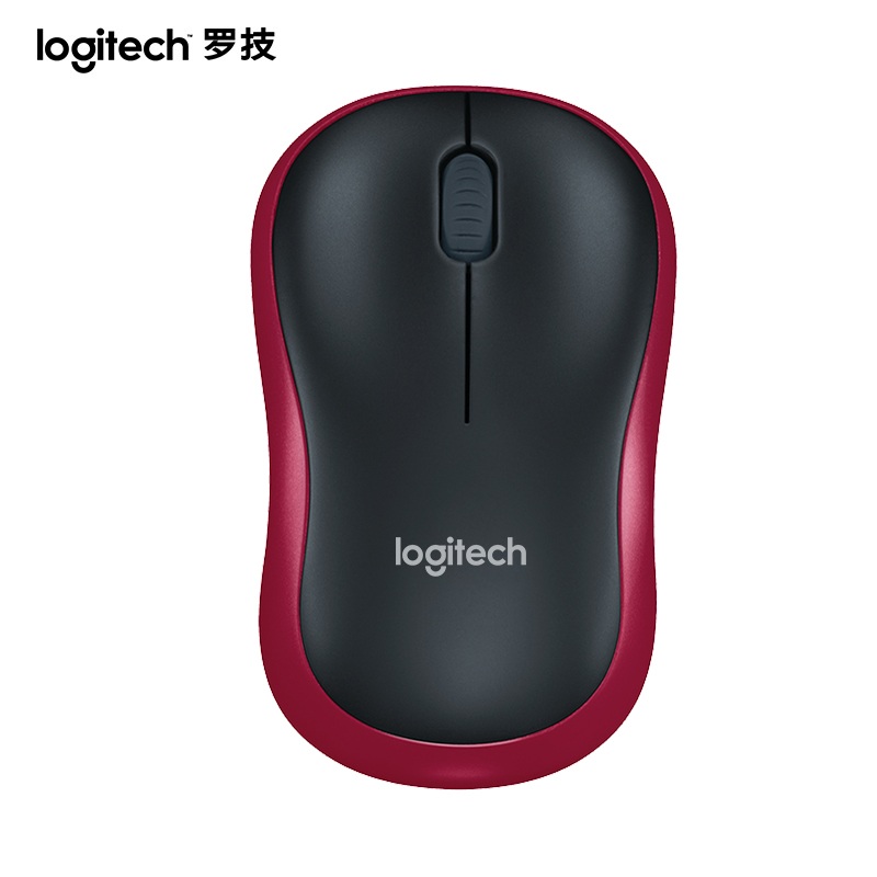 罗技（Logitech）M186 无线鼠标办公笔记本台式电脑无限鼠标无线省电鼠标(黑色红边)