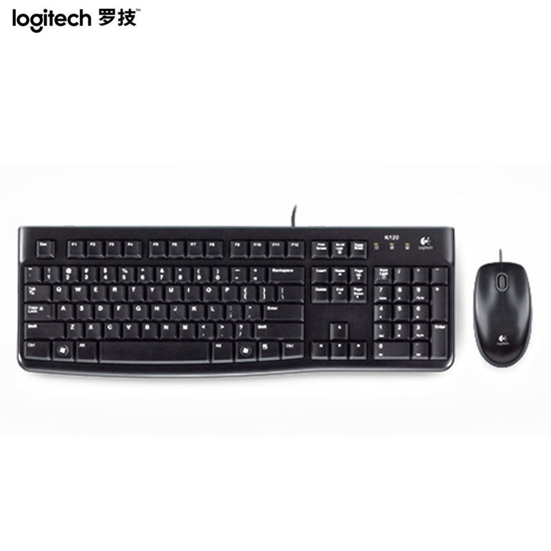 罗技(Logitech)MK120 USB键鼠套装 鼠标键盘套装 黑色